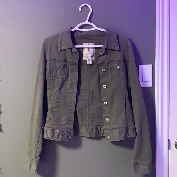 Army Green Denim Jacket , Medium fits Small - Picture 1 of 3
